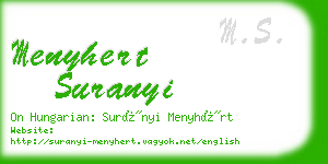 menyhert suranyi business card